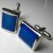 Silver Blue Fire Stone Cufflinks 1.jpg